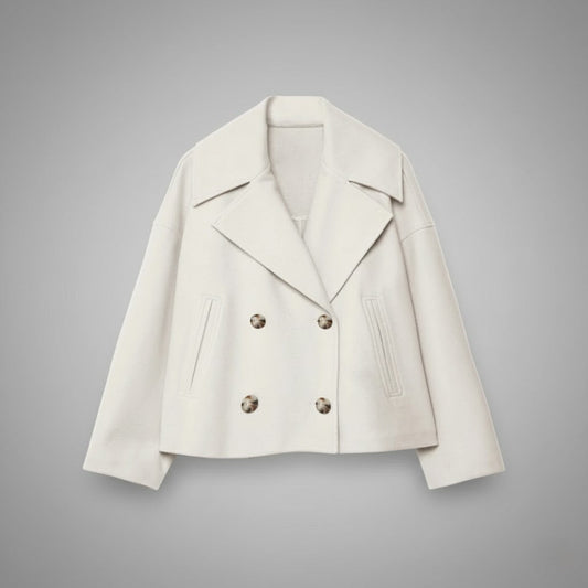Johanna | Damen Eleganter Knöpfen Kurzer Mantel