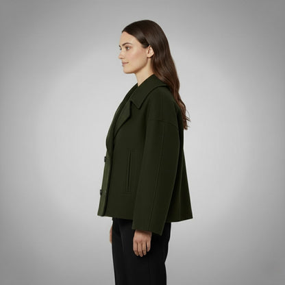Johanna | Damen Eleganter Knöpfen Kurzer Mantel