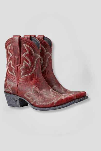 Josephine | Damen Bestickte Western-Stiefel mit Blockabsatz