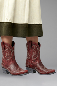Eva | Damen Bestickte Blockabsatz Western-Stiefel