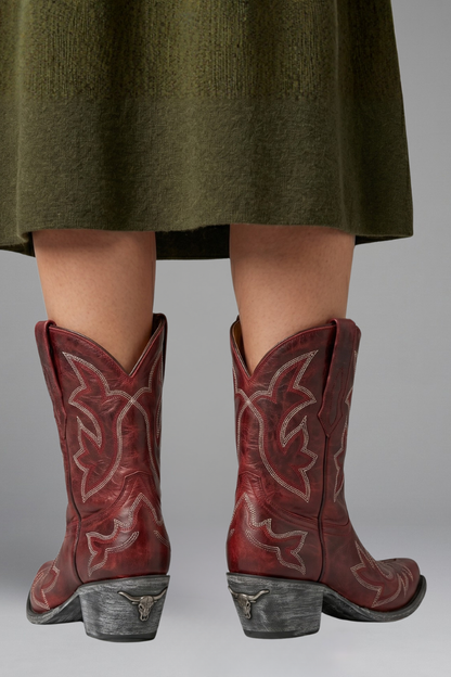 Josephine | Damen Bestickte Western-Stiefel mit Blockabsatz
