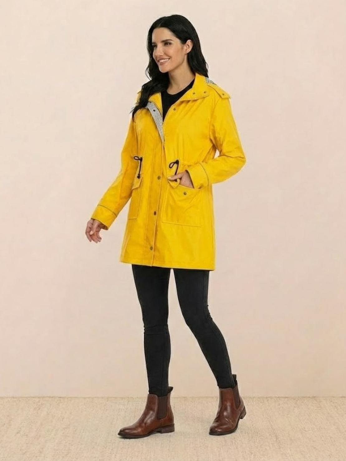 Karin | Damen Wasserabweisende Kapuzenjacke mit Knöpfen