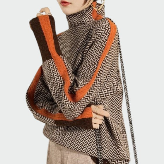 Lara | Damen Gestrickter Rollkragenpullover