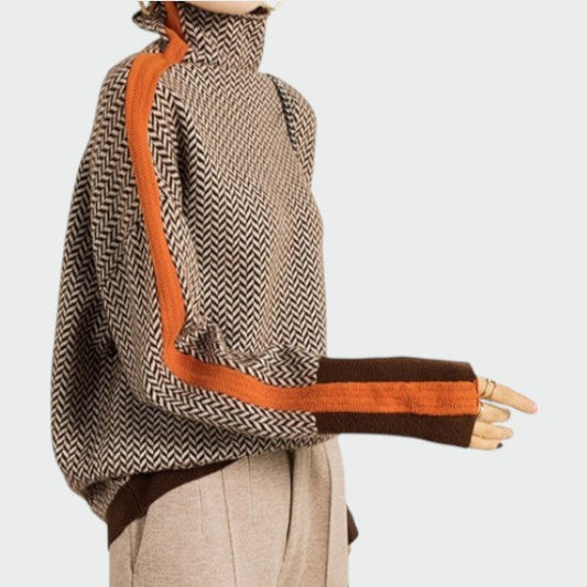 Lara | Damen Gestrickter Rollkragenpullover
