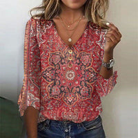Ida | Damen Bedruckte Boho Bluse