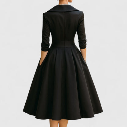 Lea | Damen Elegantes Wickel-Midi-Abendkleid
