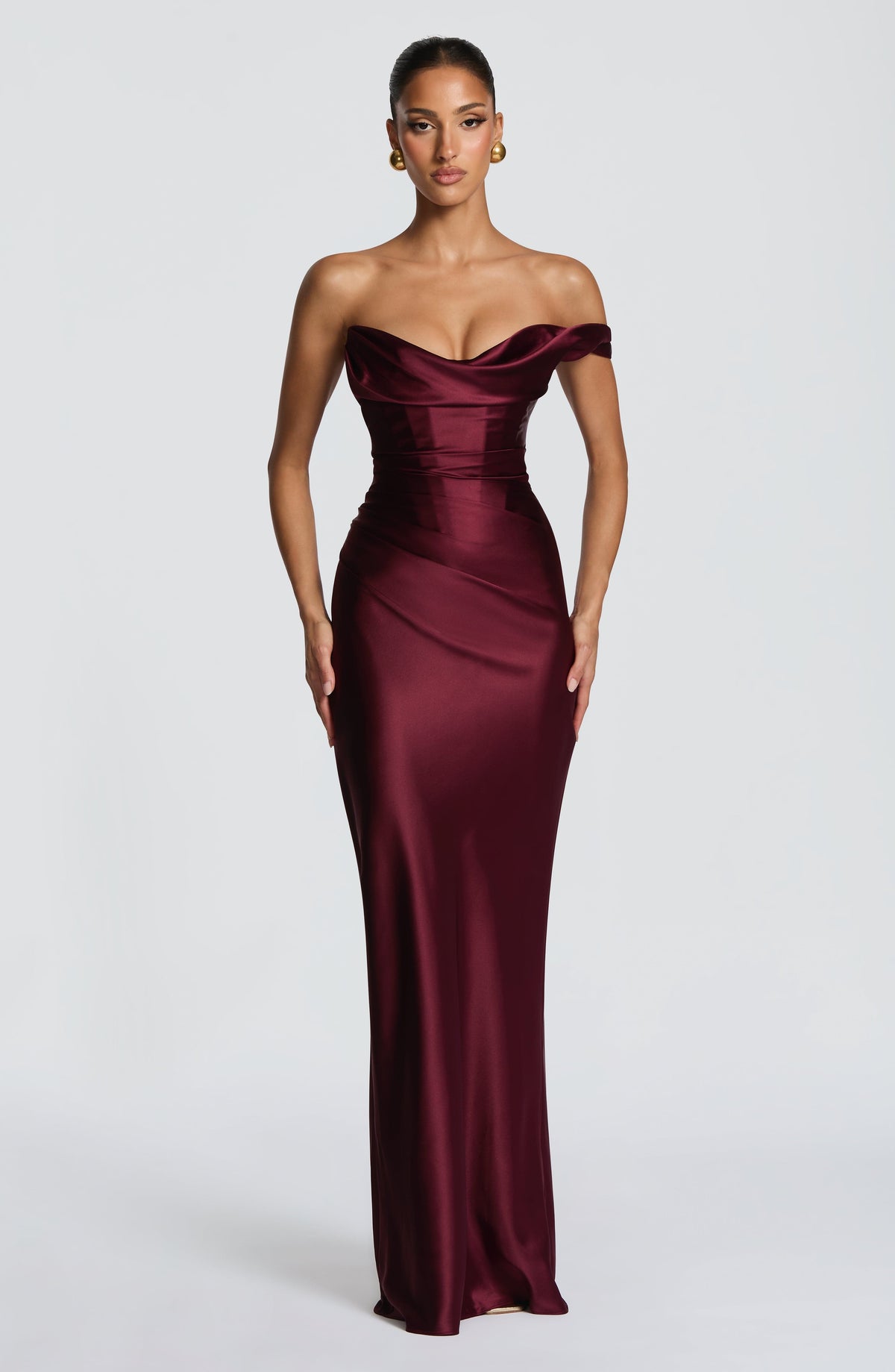 Leni | Damen Figurbetontes One-Shoulder Satin Abendkleid