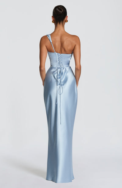 Leni | Damen Figurbetontes One-Shoulder Satin Abendkleid