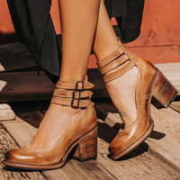 Luisa | Damen Lässige Blockabsat Riemchen-Pumps