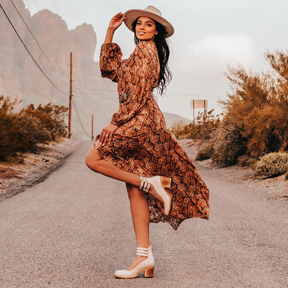 Luisa | Damen Lässige Riemchen-Pumps mit Blockabsatz
