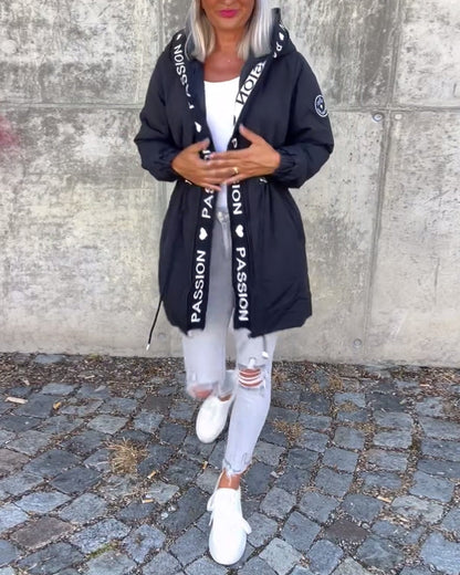 Luisa | Damen Sportliche Taillierte Kapuzenjacke mit Reißverschluss