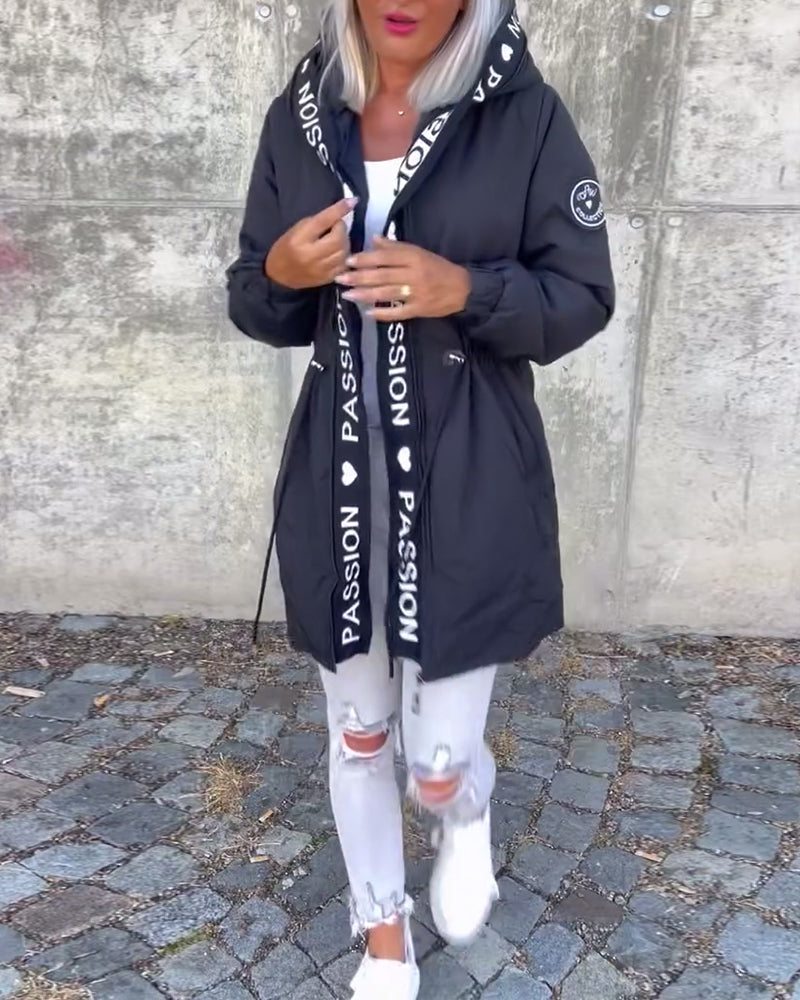 Luisa | Damen Sportliche Taillierte Kapuzenjacke mit Reißverschluss