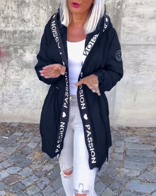 Luisa | Damen Sportliche Taillierte Kapuzenjacke mit Reißverschluss