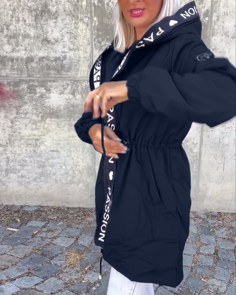 Luisa | Damen Sportliche Taillierte Kapuzenjacke mit Reißverschluss