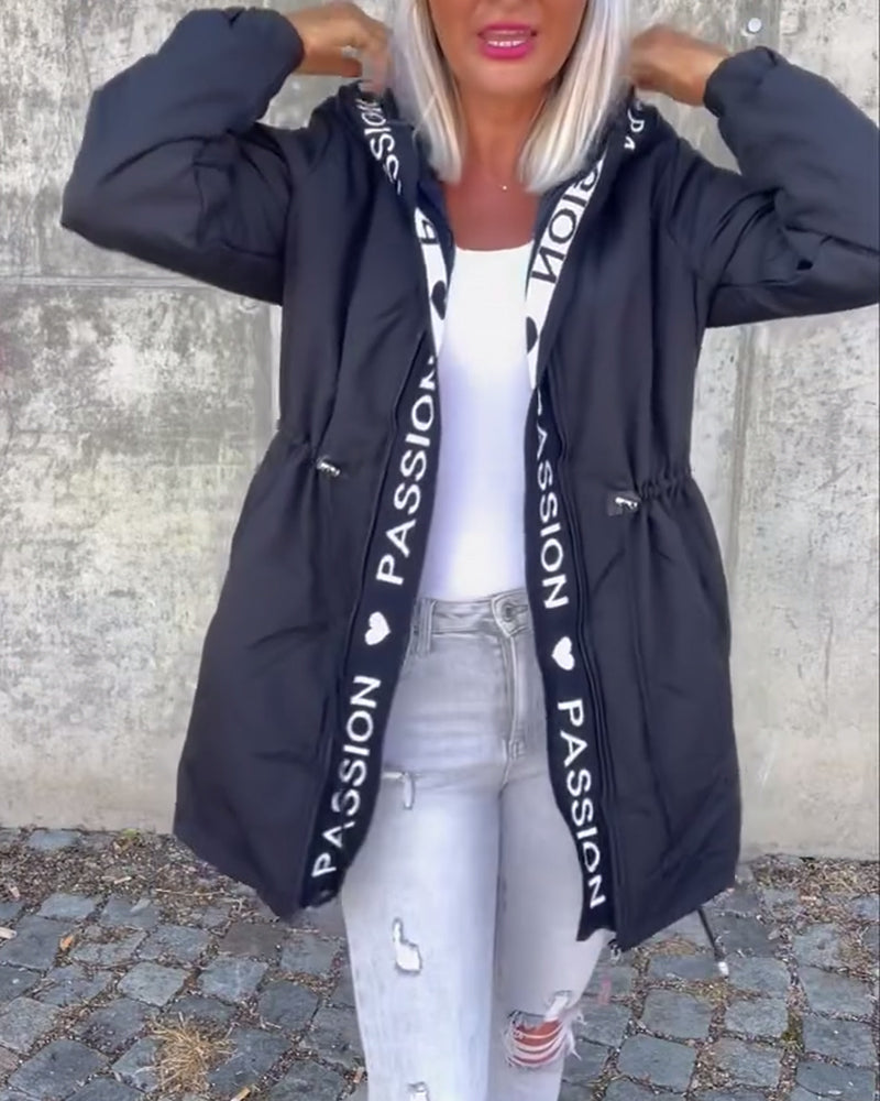 Luisa | Damen Sportliche Taillierte Kapuzenjacke mit Reißverschluss