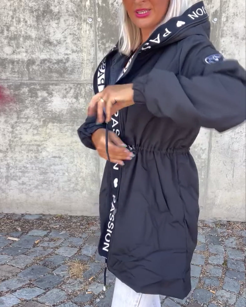 Luisa | Damen Sportliche Taillierte Kapuzenjacke mit Reißverschluss