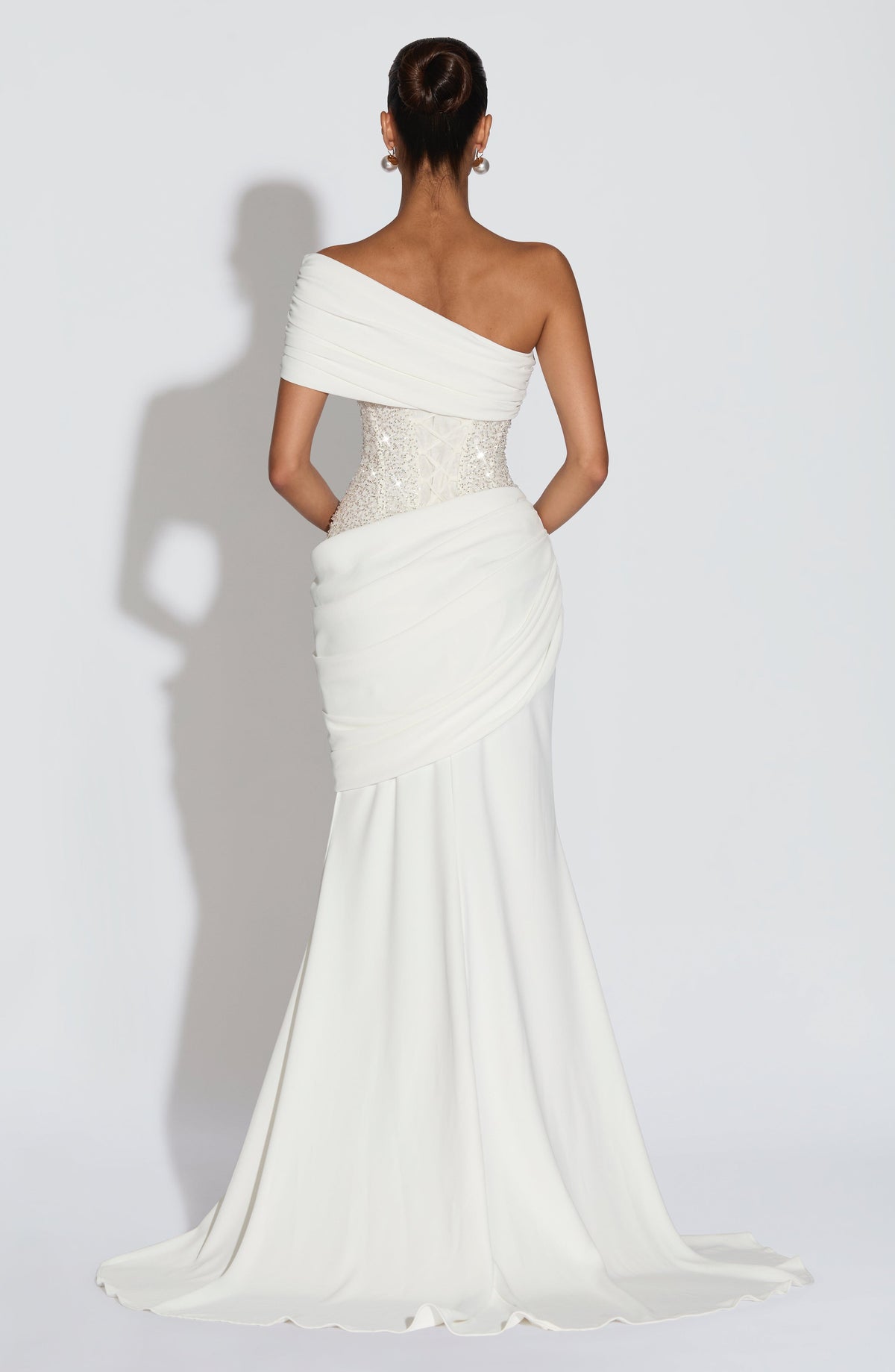 Maja | Damen Schulterfreies Glitzerndes Abendkleid