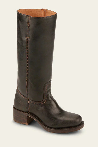 Manuela | Damen Kniehohe Lederstiefel mit Blockabsatz