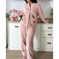 Marlene | Damen Flauschiges Kuscheliges Pyjama-Set