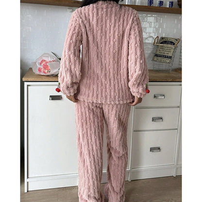 Marlene | Damen Flauschiges Kuscheliges Pyjama-Set
