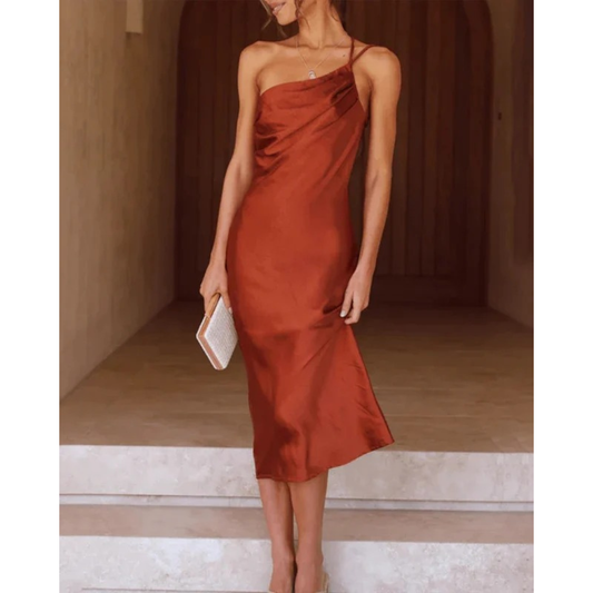 Marlene | Damen One-Shoulder Satin Abendkleid