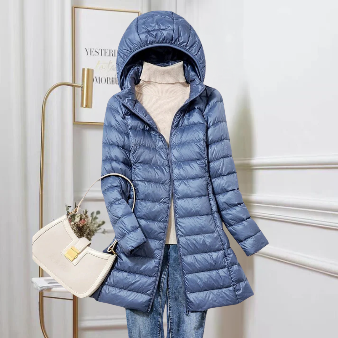 Martina | Damen Leichte Gesteppte Daunenjacke mit Kapuze