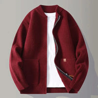 Maximilian | Herren Gerippte Reißverschluss Rippstrickjacke