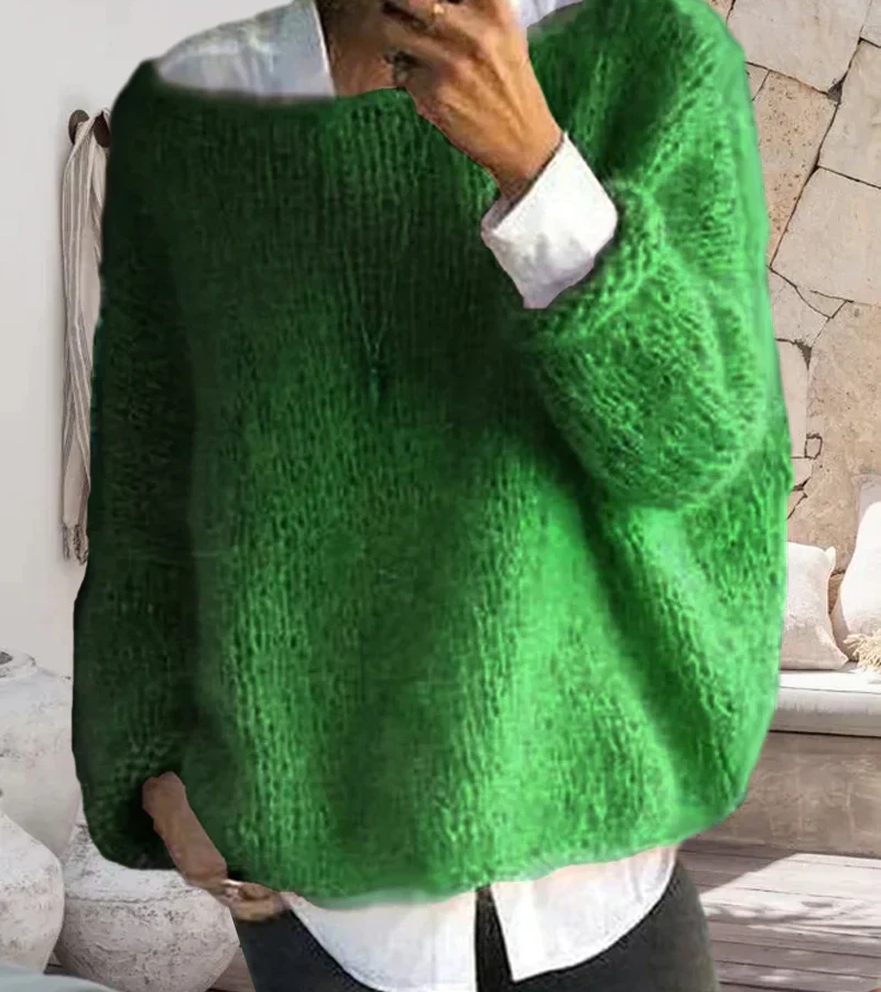 Melanie | Damen Kuscheliger Oversize Strickpullover