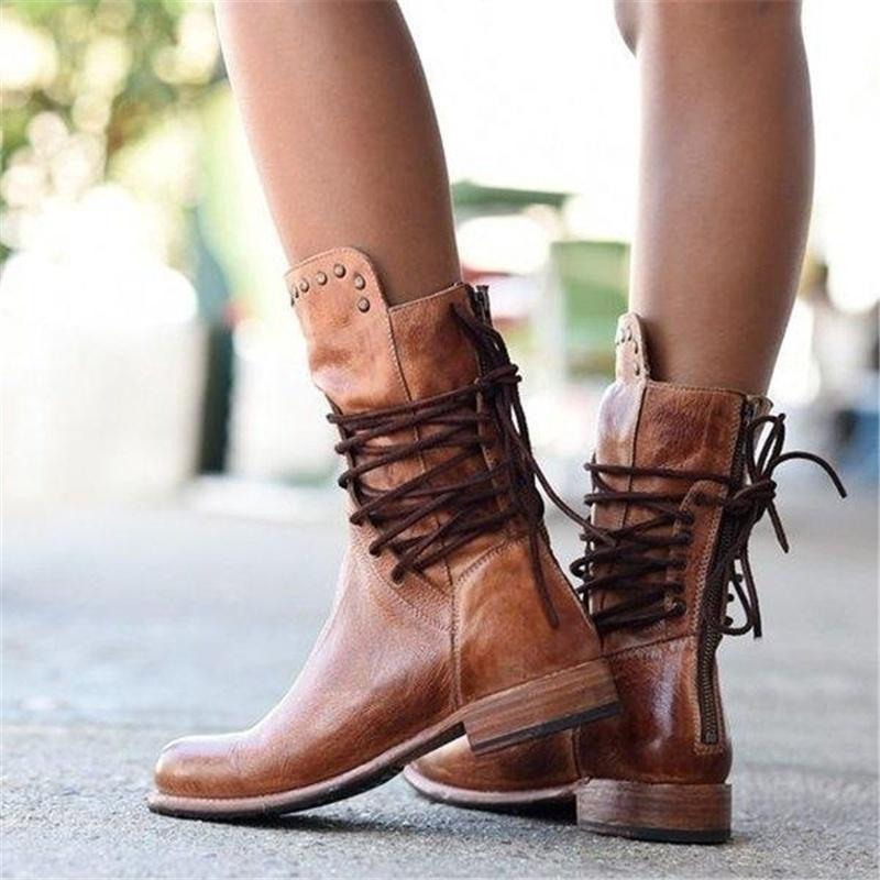 Melanie | Damen Niedrigem Blockabsatz Orthopädische Stiefel