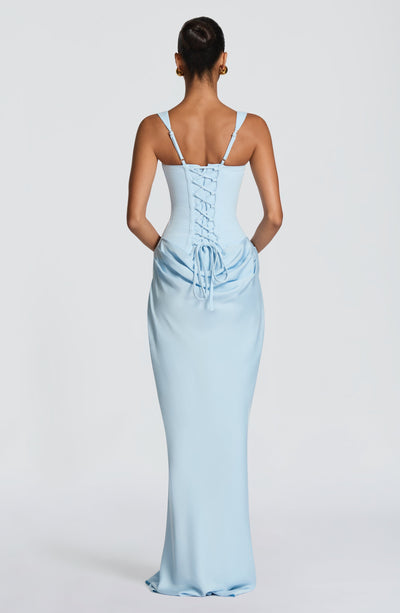 Mia | Damen Formelles Drapiertes Maxi Abendkleid