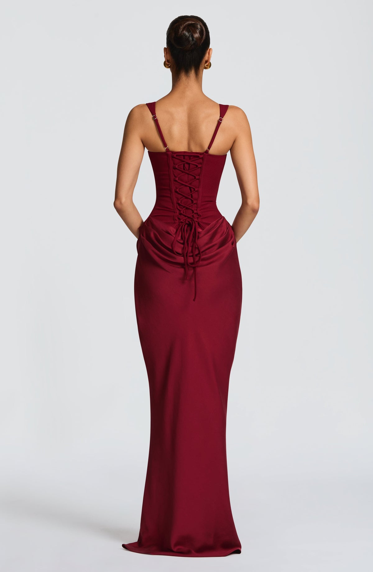 Mia | Damen Formelles Drapiertes Maxi Abendkleid