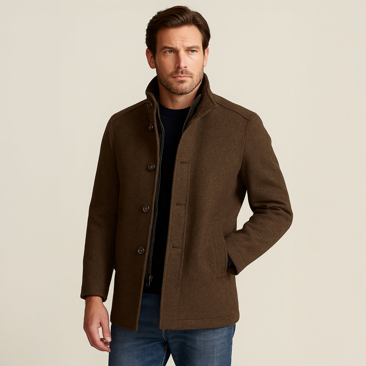Michael | Herren Klassischer Gefütterter Trenchcoat