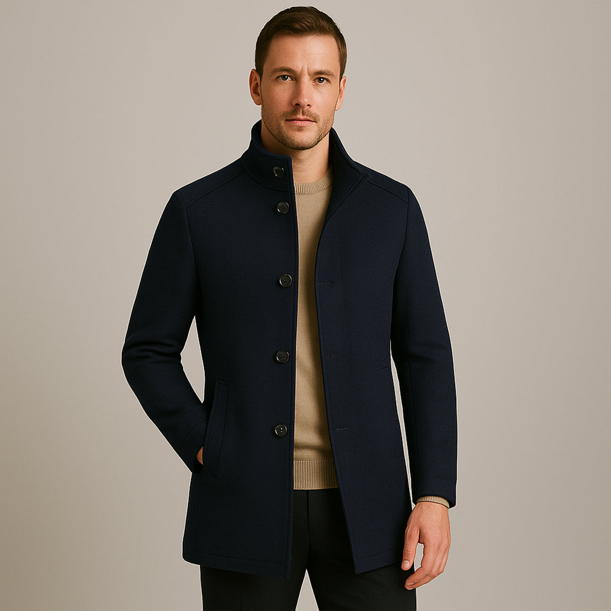 Michael | Herren Klassischer Gefütterter Trenchcoat