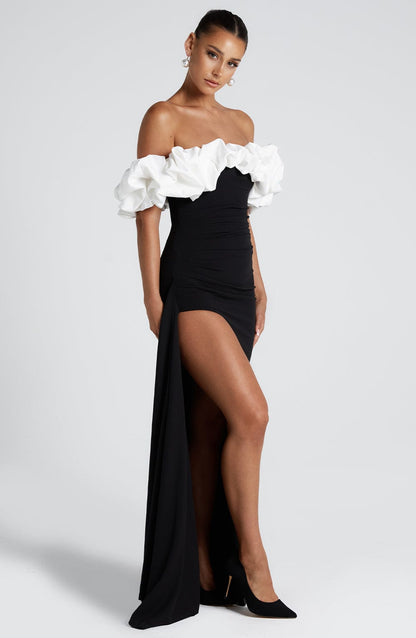 Nicole | Damen Schulterfreies Figurbetontes Abendkleid