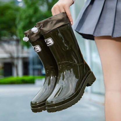 Nicole | Damen Wasserdichte Wadenhohe Gummistiefel mit Kordelzug