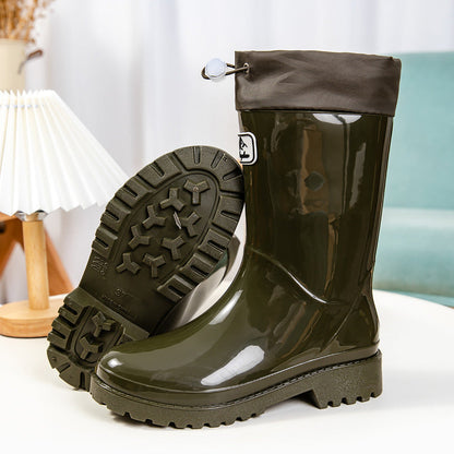 Nicole | Damen Wasserdichte Wadenhohe Gummistiefel mit Kordelzug