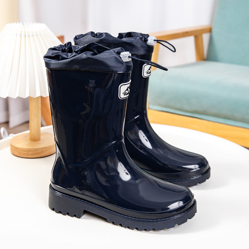 Nicole | Damen Wasserdichte Wadenhohe Gummistiefel mit Kordelzug