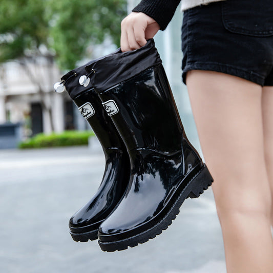 Nicole | Damen Wasserdichte Wadenhohe Gummistiefel mit Kordelzug
