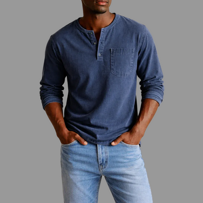 Sebastian | Herren Casual Henley Langarmshirt