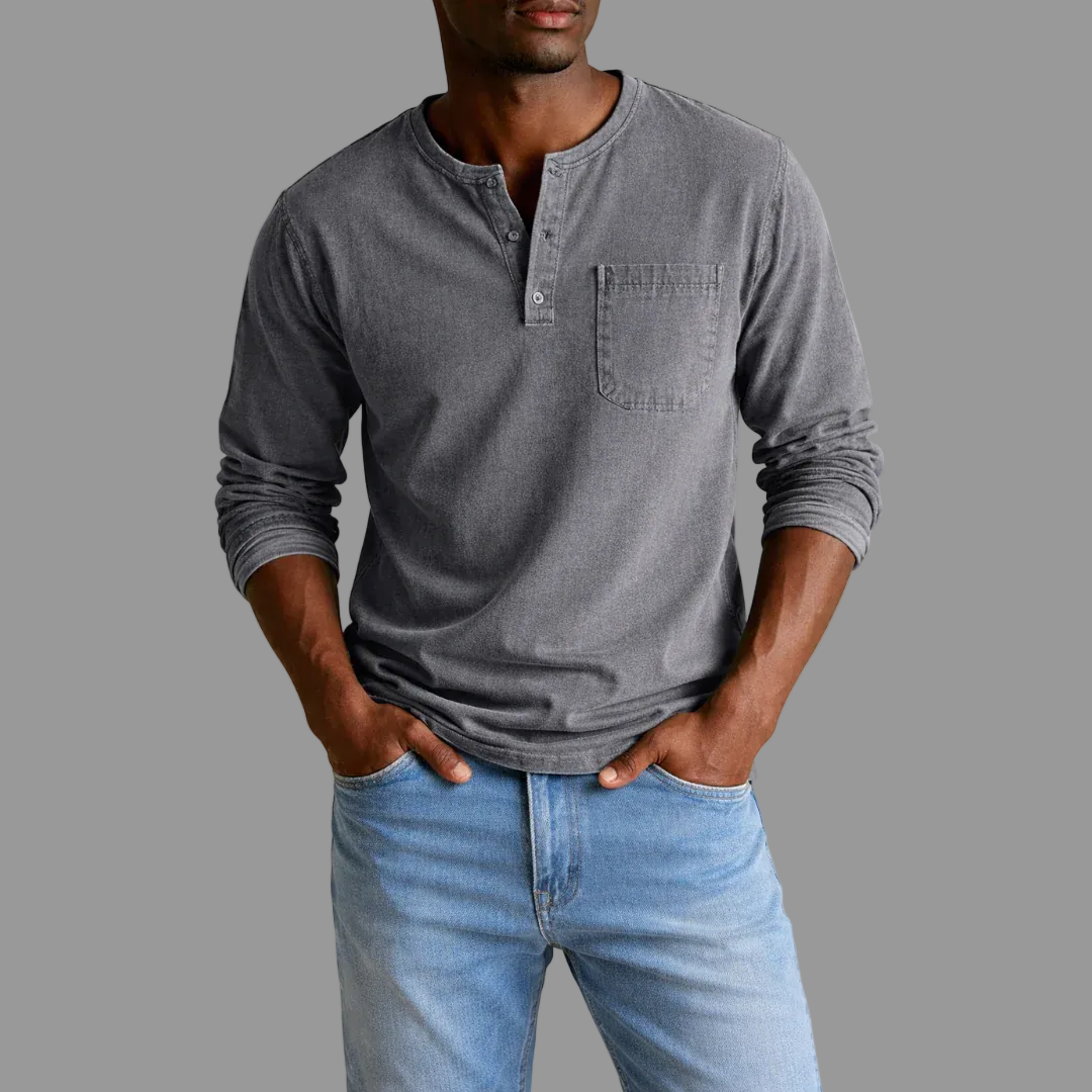 Sebastian | Herren Casual Henley Langarmshirt