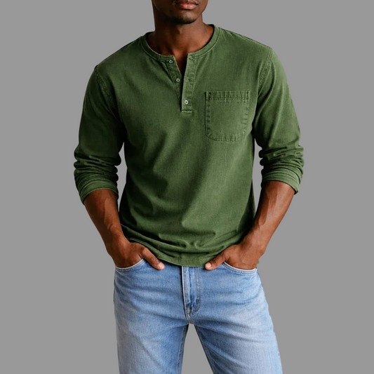 Sebastian | Herren Casual Henley Langarmshirt