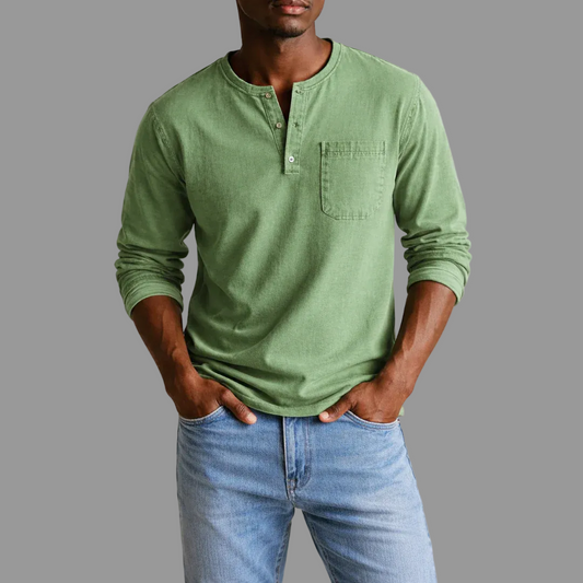Sebastian | Herren Casual Henley Langarmshirt