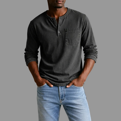 Sebastian | Herren Casual Henley Langarmshirt