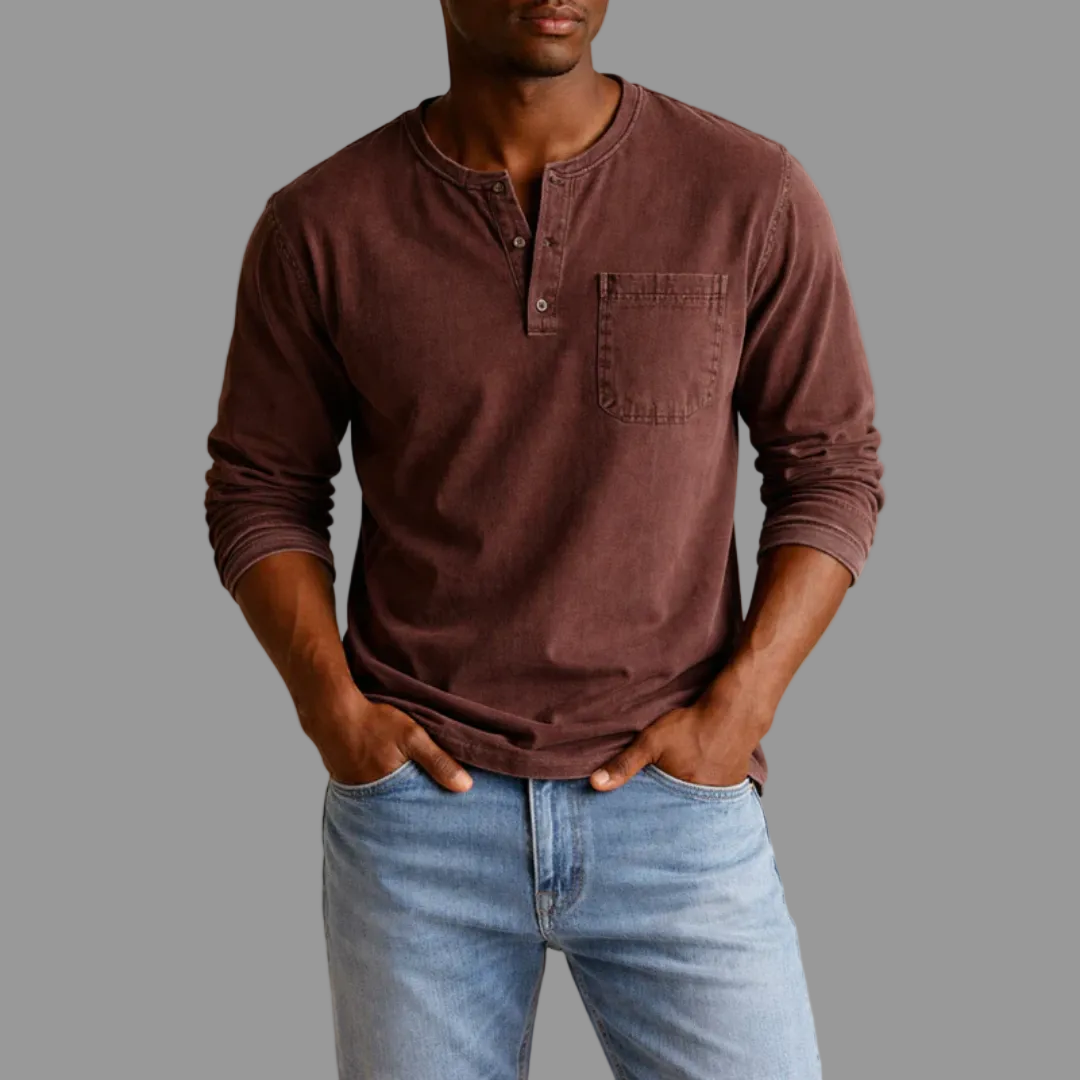 Sebastian | Herren Casual Henley Langarmshirt