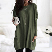 Charlotte | Damen Casual Langer Pullover mit Taschen