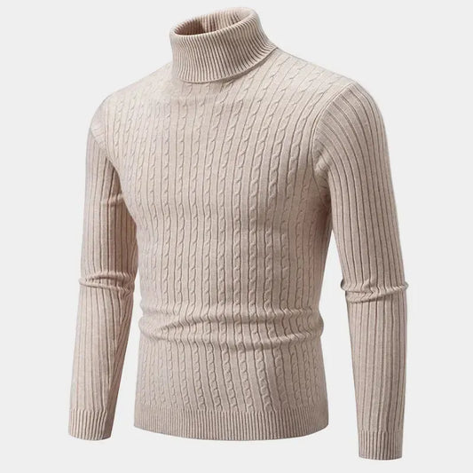 Rehbar | Herren Klassischer Zopfmuster Rollkragenpullover
