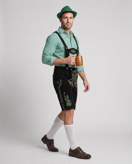 Elias | Herren Bestickt Trachten Lederhose