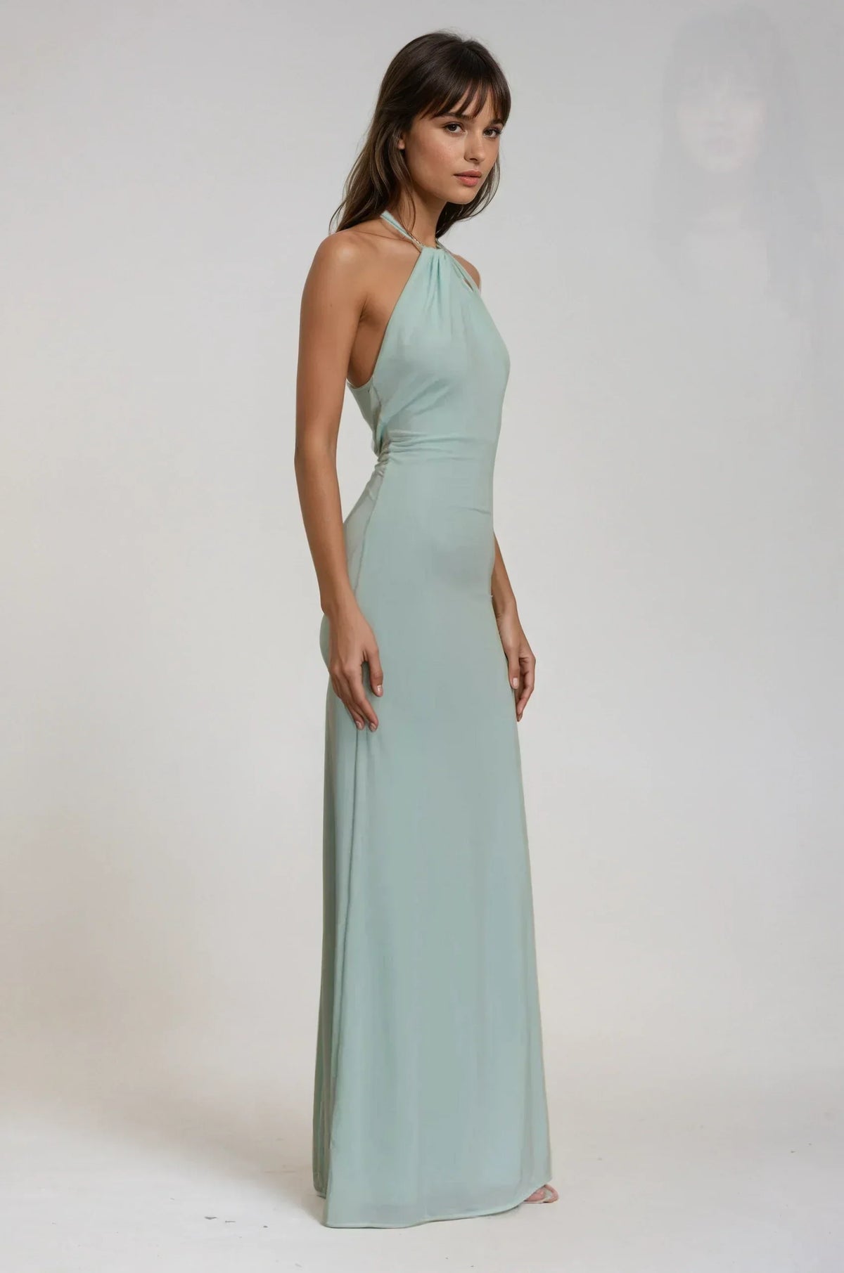Renate | Damen Rückenfreies Neckholder Maxikleid
