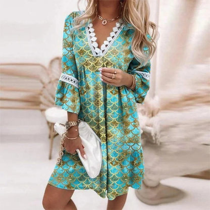 Rhea | Damen V-Ausschnitt Boho Sommerkleid