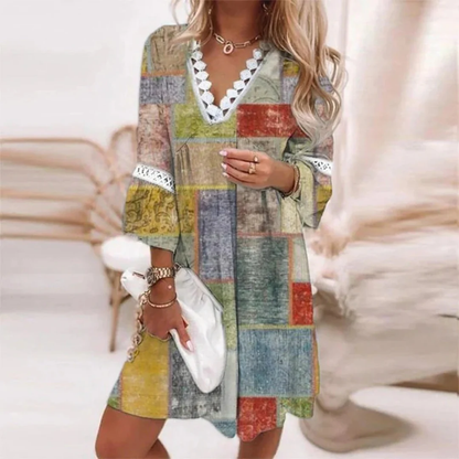 Rhea | Damen V-Ausschnitt Boho Sommerkleid